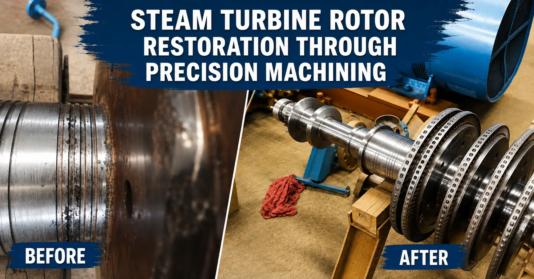 Steam Turbine Rotor Restoration Through Precision Machining: How NS Terbo Delivered a Smart Engineering Solution